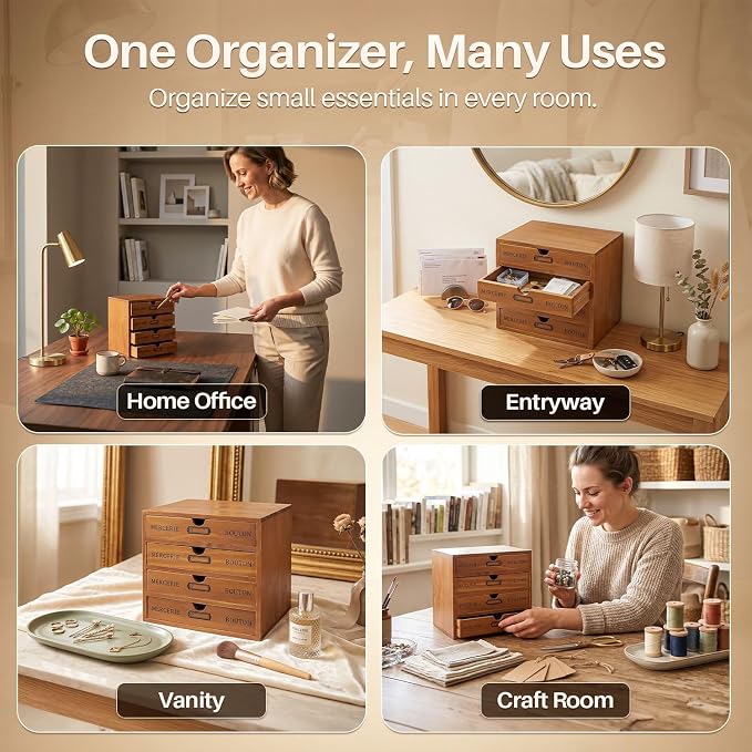 Flexzion Wood Desktop Organizer - Image 9