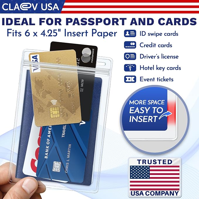 Claev - Vertical 4x6 Passport & Card Holders - Extra Large, 100 Pack | Bulk - Image 4