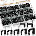 mankk 630PCS Black Cable Clips Nail in Cable Clips Wire Clips 4/5/6/8/10mm by mankk
