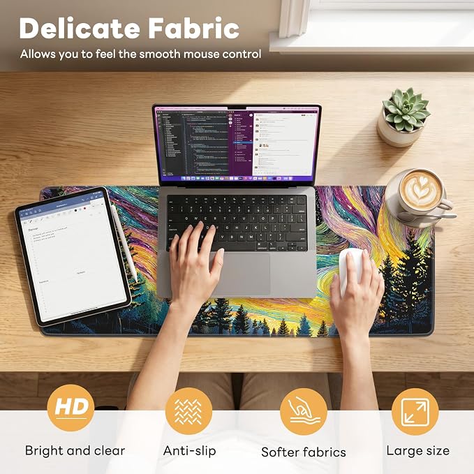 Desk Mat, Big Desk Pad, 31.5x11.8 Inches Extended Big Gaming Mouse Pad - Image 2