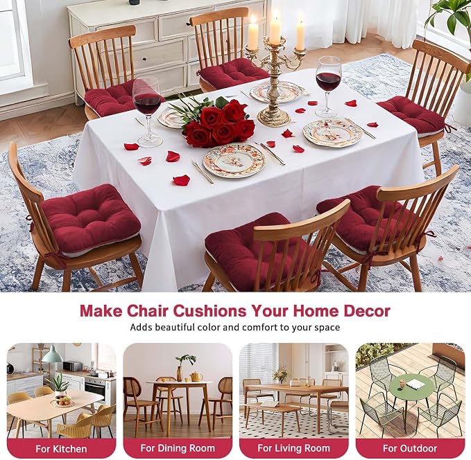 BETU Chair Cushions for Dining Chairs Set of 6, 3.5" Thick Kitchen Table Chair - Image 5