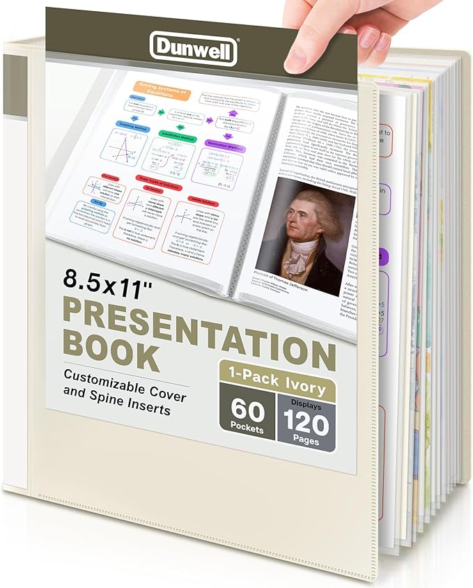 Dunwell Presentation Binder 60-Pocket, Displays 120 Pages, 8.5x11 Portfolio by Dunwell