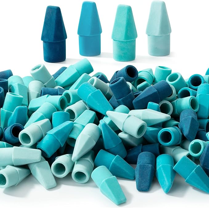 Mr. Pen- Pencil Top Erasers, 120 Pack, Latex-Free | No-Smudge Cap Pencil Erasers by MrPen