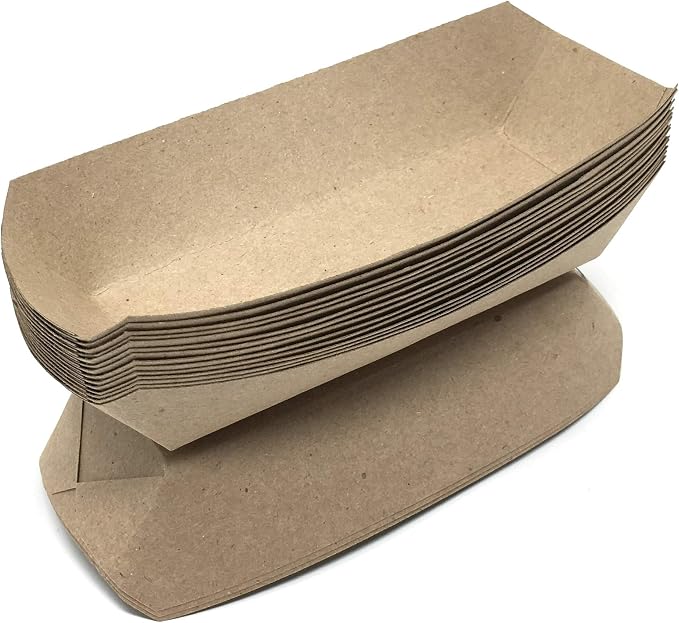 Mr Miracle 7 Inch Paper Hot Dog Tray in Kraft Paper. Pack of 50. Disposable - Image 6