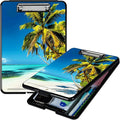 Blue Beach Palm Tree A4 Clipboard by Unknown