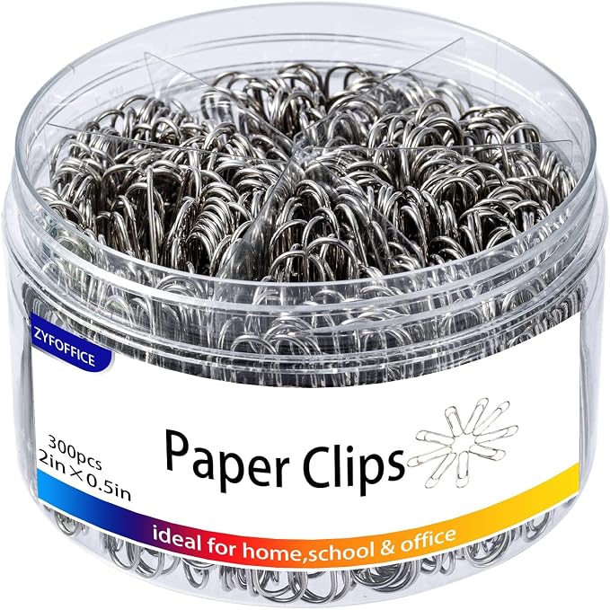 Colored Jumbo Paper Clips, 2 Inch, School and Office Use by ZYFOFFICE