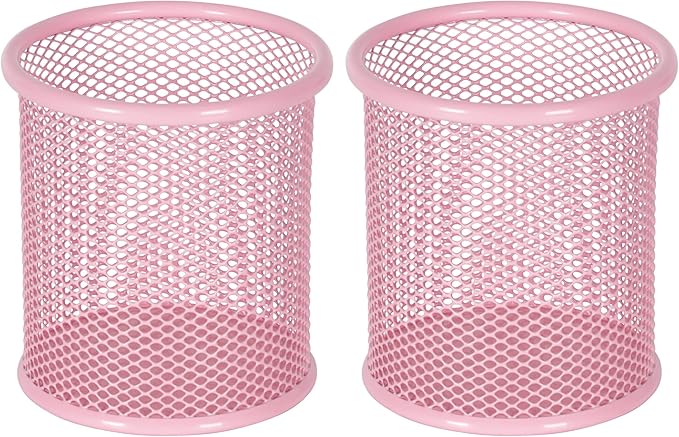 EasyPAG Pencil Holder for Desk, 2 Pack Metal Pen Organizer, Mesh Pencil Cup by EasyPAG