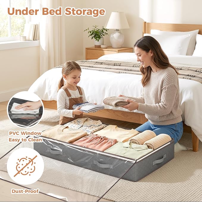 90L Under Bed Storage Containers, Underbed Toy Organizers and Clothing Storage - Image 2