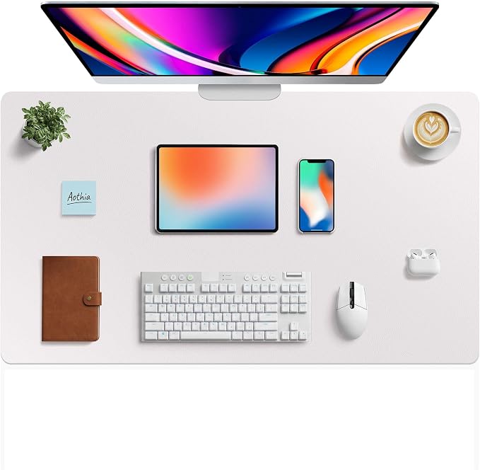 Aothia Faux Leather Desk Mat by AothiaSimpleNaturalUnique