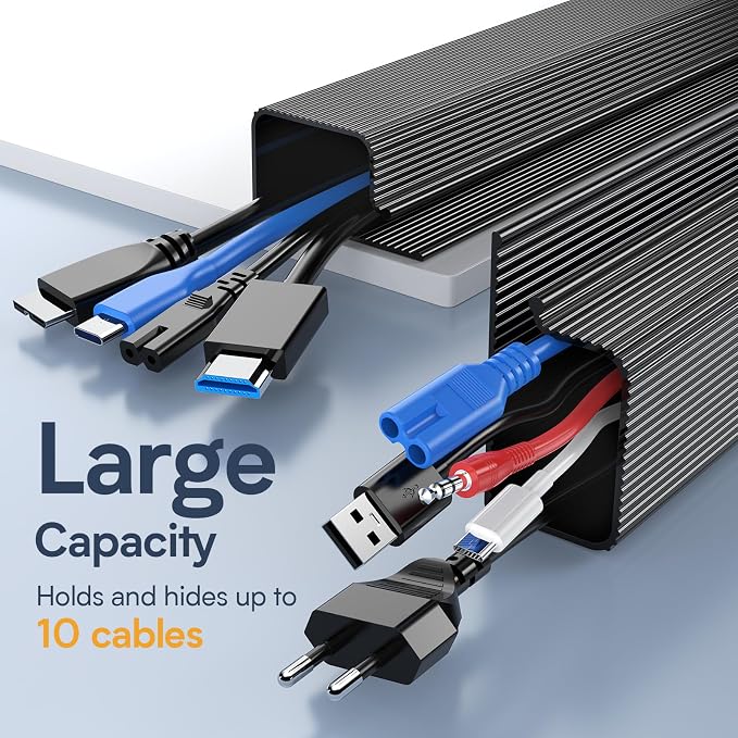 Delamu 4 Pack Cord Organizers for Desks, 62.8in Cable Organizer Cable - Image 7