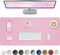 Pink Desk Mat, PU Leather Desk pad Large Mouse Pad, Non-Slip Desk Pad, by AFIING