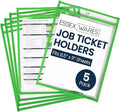Essex Wares - 5 Pack, Job Ticket Holders, Reusable & Easy Erase Plastic Invoice by EssexWares