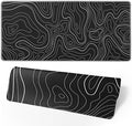 Topographic Contour Extended Big Mouse Pad Large, Gaming Mouse Pad Desk Pad by Brecoy
