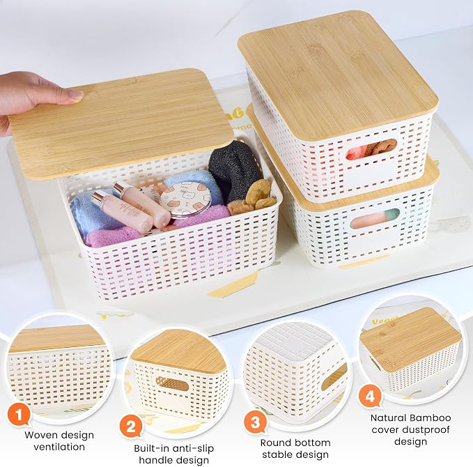 Ohmlove Plastic Storage Baskets - Image 3