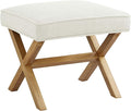 Amazon Basics Small Ottoman Foot Rest, Mid-Century Modern X Square Polyester by AmazonBasics