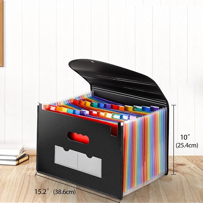 Large Accordion File Organizer, 24 Pockets Legal File Folder, Expanding File - Image 3