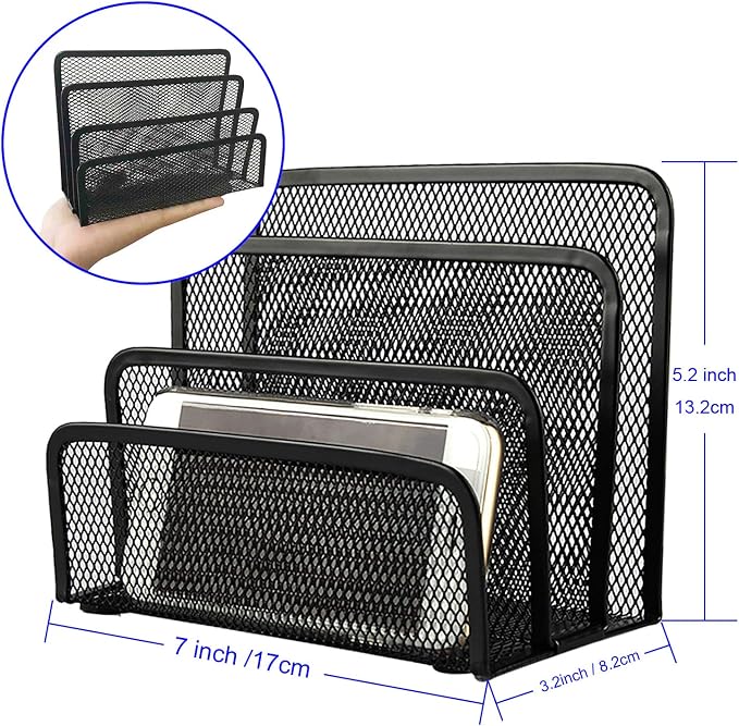 Desk Mail Organizer, File Holder Letter Sorter - Image 2