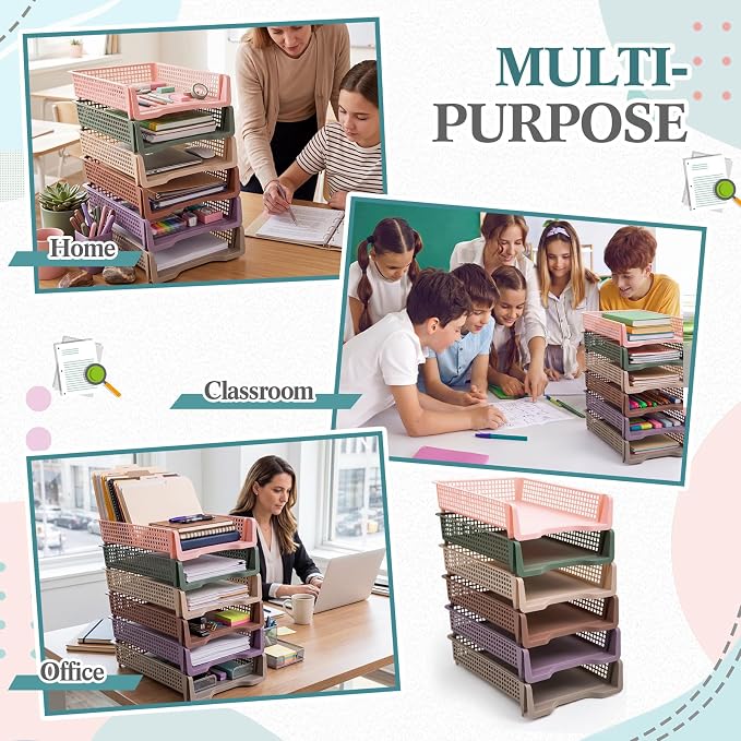 Geetery Set of 12 Turn in Trays Classroom Plastic Trays - Image 5