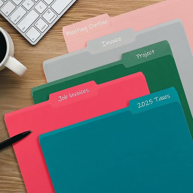 Color File Folders, 1/3-Cut Tabs, 120 Pack File Folder Letter Size, 6 Colors - Image 7
