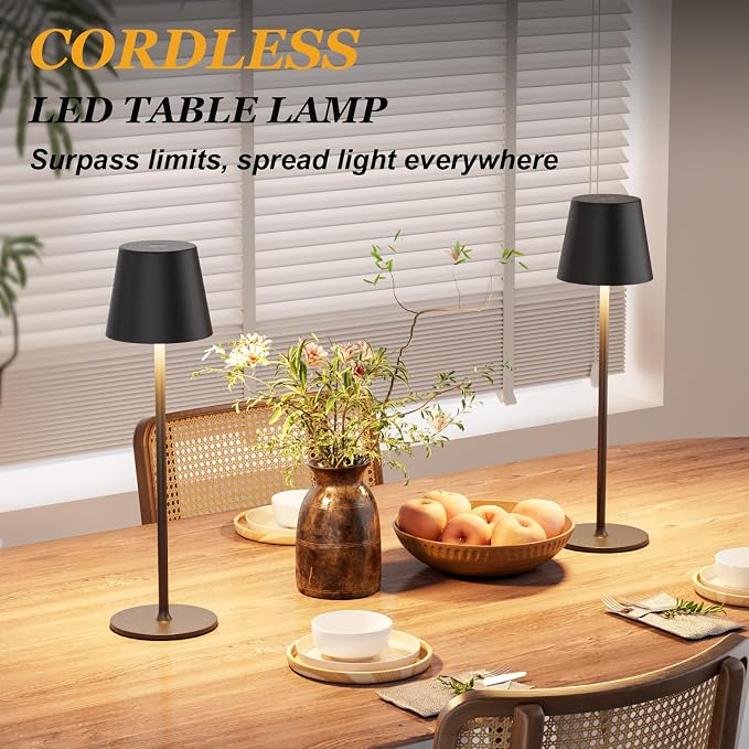Kakanuo Cordless Table Lamp Rechargeable Black - Image 4