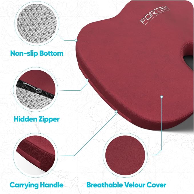 FORTEM Seat Cushion, Office Chair Cushion, Memory Foam Car Seat Cushions - Image 5