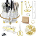 Gold Desk Accessories, Office Desk Organizers and Accessories 360°Pen Holder by Dimonluce