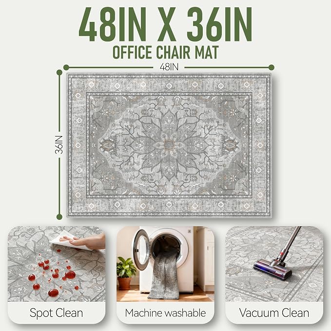 36"x48" Office Chair Mat for Hardwood, Under Desk Chair Mat for Home Office - Image 3