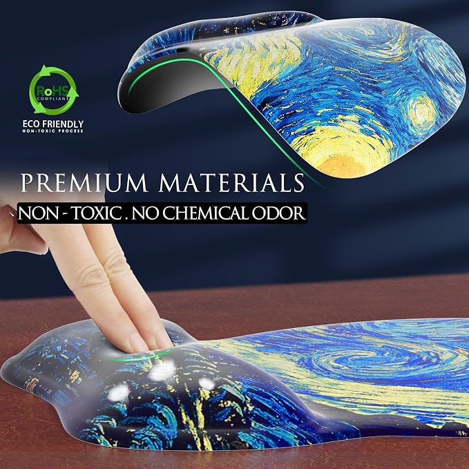 MROCO Ergonomic Mouse Pad with Gel Wrist Rest, 9.4 x 8.1 in, Starry Night | - Image 3