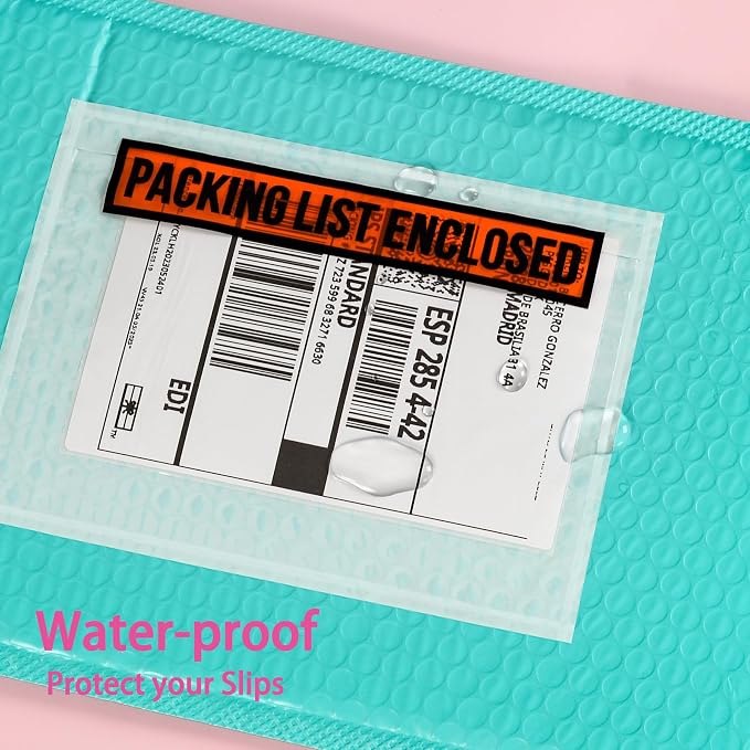 100 PCS 7.5"x 5.5" Clear Self-Adhesive Packing List Envelopes - Image 7
