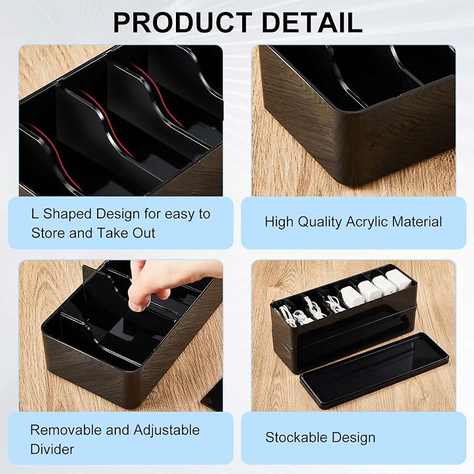 Tatuo 1 Pcs Cord Organizer for Drawer Desktop, Cable Organizer Box - Image 4