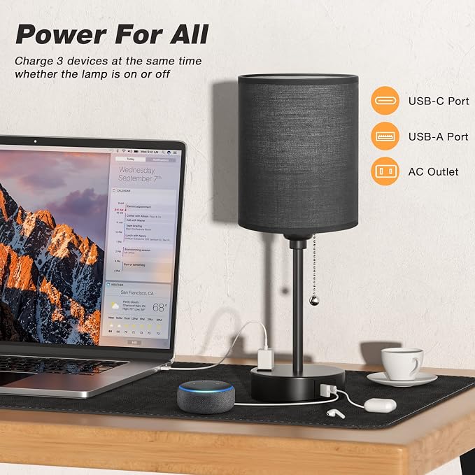 Dicoool Black Bedroom Lamp 3 Color Temperatures - Image 3