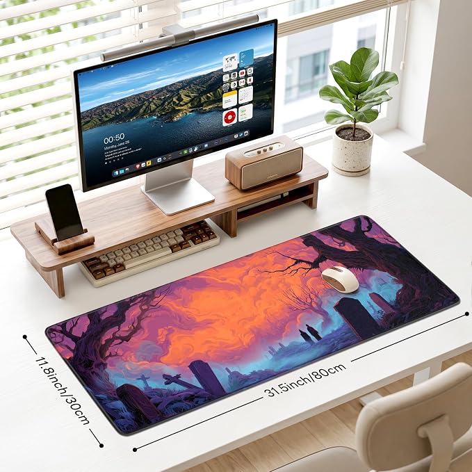 Desk Mat, Big Desk Pad, 31.5x11.8 Inches Extended Big Gaming Mouse Pad - Image 3