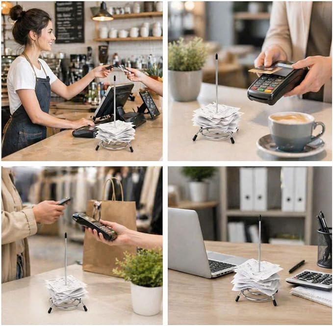 4 Pack Check Spindle Receipt Holder – Stainless Steel Bill Spike, Memo and - Image 6