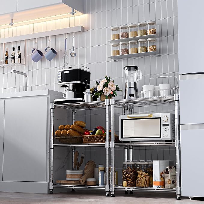 M MZG 450 lbs Wire Storage Shelving 3-Tier Utility Shelving Unit Steel - Image 7