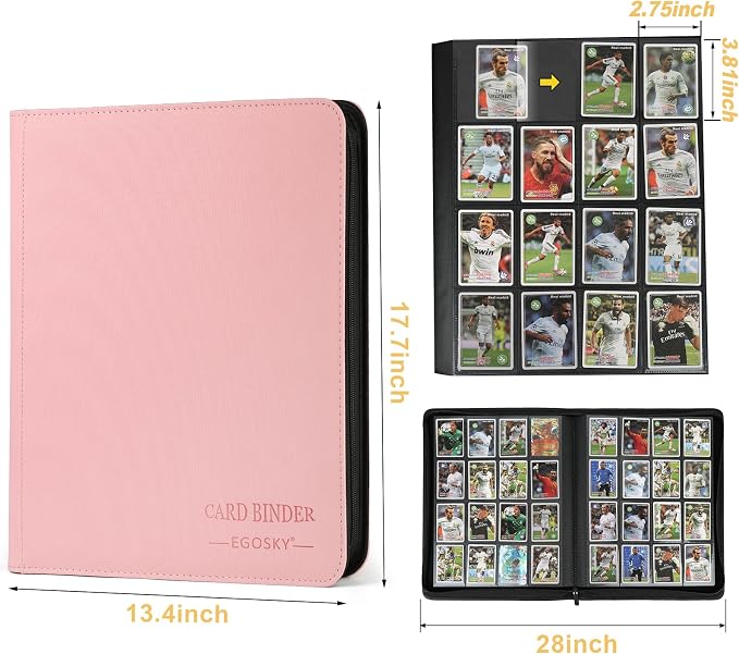 16-Pocket Business Card Binder holds 1024 Cards, Premium Diamond PU Leather - Image 2