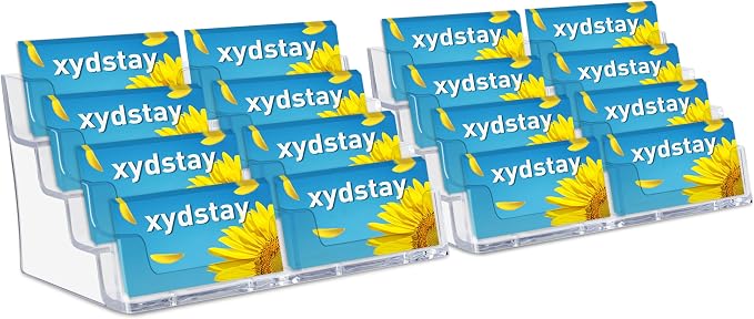 Acrylic Business Card Holder for Desk, 4-Tier Clear Plastic Display Stand by xydled
