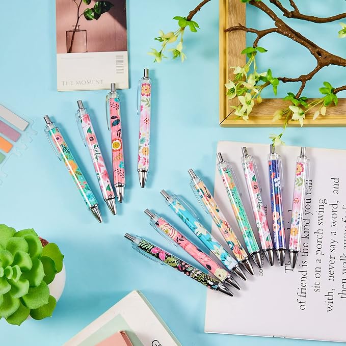 Ireer 8 Pcs Ballpoint Pens for Women 1.00 mm Cute Black Ink Fancy Pens Fine - Image 4
