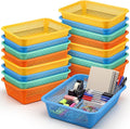 Zhehao 14 x 10 x 4 Inch 16 Pack Paper Organizer Basket Small Plastic Storage by Zhehao