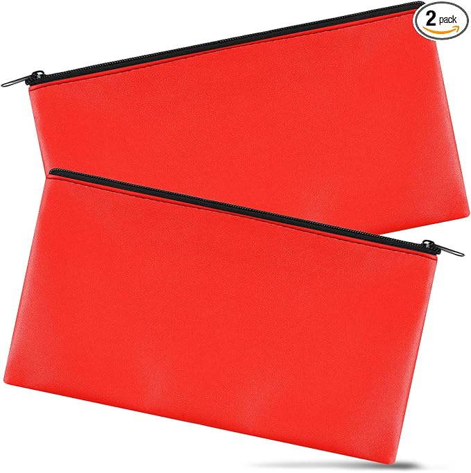 2 Pieces Money Bags with Zipper, 11x6.1 inch Money Pouch, Bank Bag, Cash Bag by Joyberg