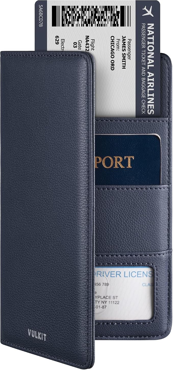 VULKIT Passport Holder Wallet RFID Blocking Travel Wallet by VULKIT
