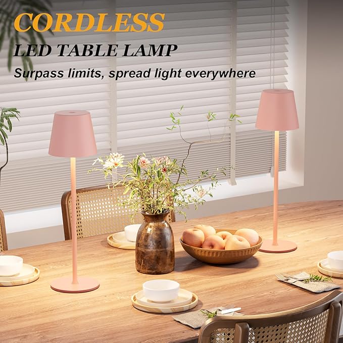 Kakanuo Cordless Table Lamp Rechargeable Pink - Image 4