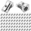 Fumete 120 Pcs Metal Mini Pencil Sharpeners Bulk Handheld Metal Pencil by Fumete