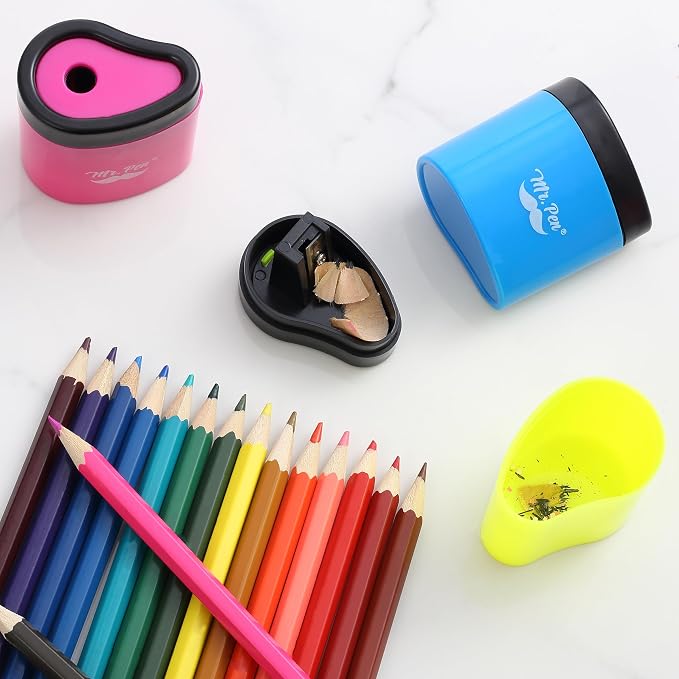 Mr. Pen- Manual Pencil Sharpeners, 12 Pack, Colorful | Portable Handheld Pencil - Image 7