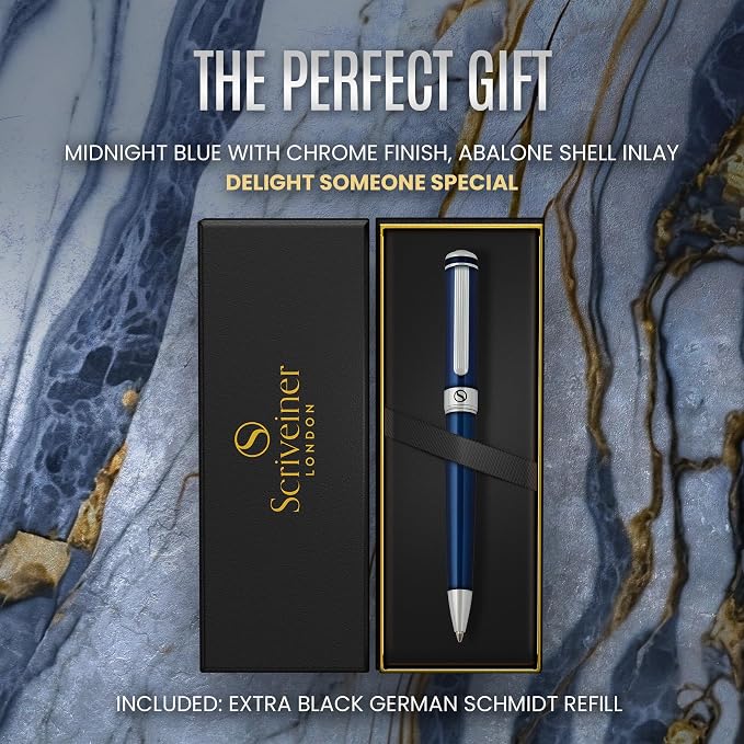 Scriveiner Midnight Blue Ballpoint Pen - Image 3