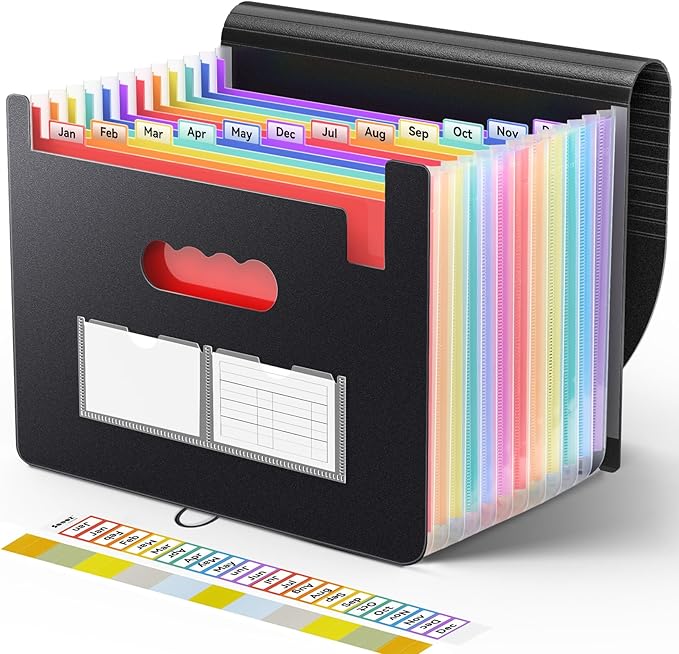 Sooez Accordion File Organizer, 13 Pockets Expanding File Folder, Portable by Sooez