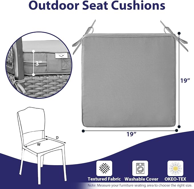 IPYNBAP Outdoor Chair Cushions Set of 4 -Waterproof Outdoor Seat Cushions - Image 6
