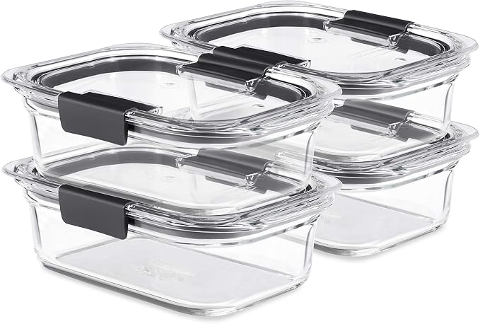 Rubbermaid Brilliance Glass Food Storage Containers, 3.2 Cup, Leak-Proof by Unknown