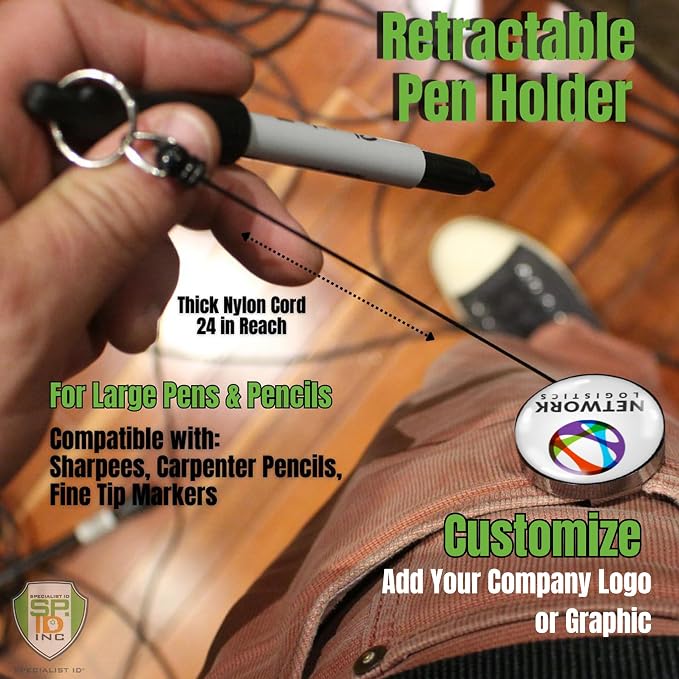 Specialist ID 25 Pack Custom Logo Retractable Pen Reel - Image 2