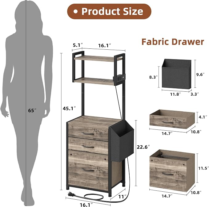 HIGDBFE 3 Drawer File Cabinet - Image 3