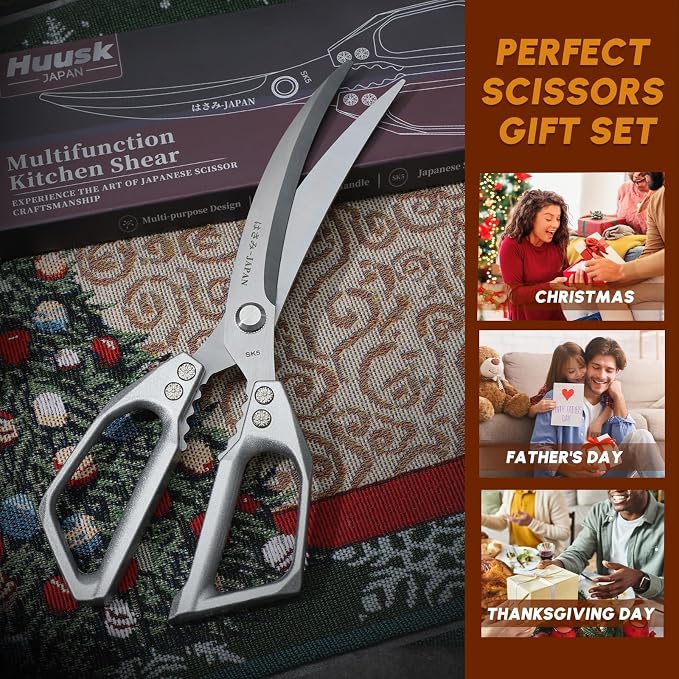 HUUSK Kitchen Scissors Silver - Image 7